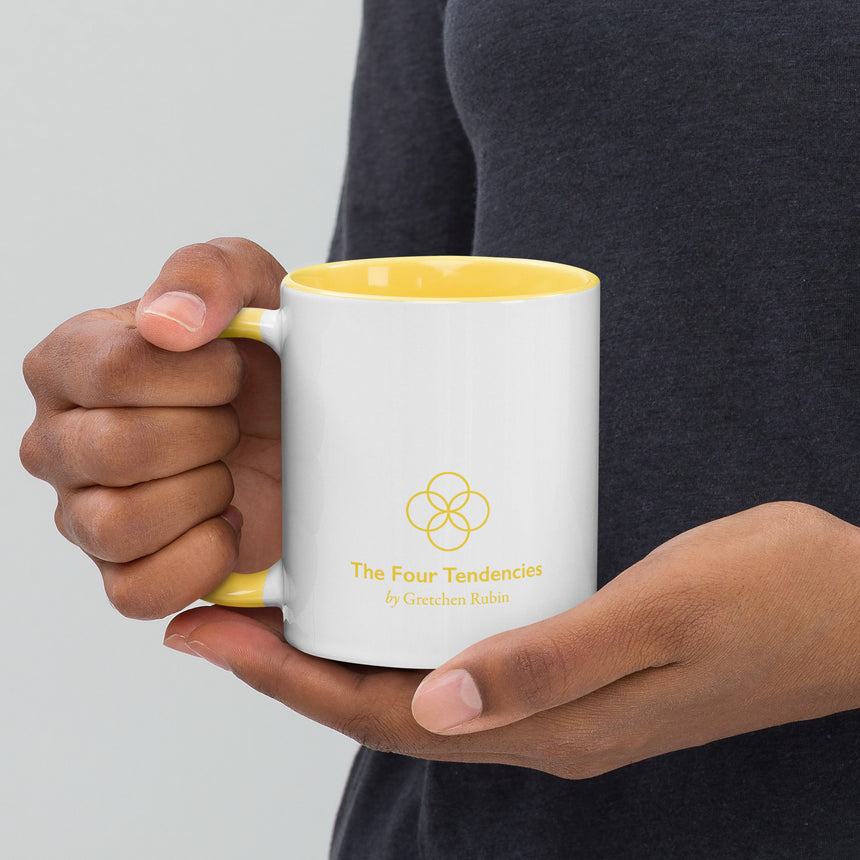 The Four Tendencies Yellow and White “Questioner” Mug